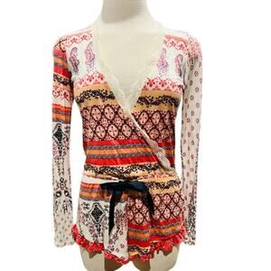 Abercrombie & Fitch Sleep Wear Floral Lace Multi Color Romper Festival Size XS